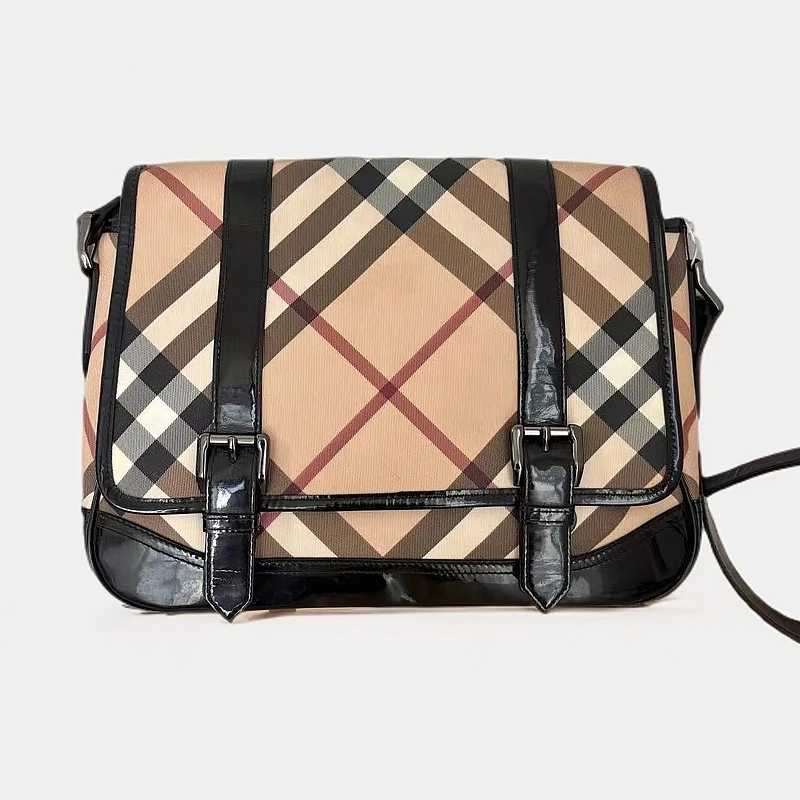 95新 BURBERRY/博柏利 13300237 Burberry格纹邮差  35*27