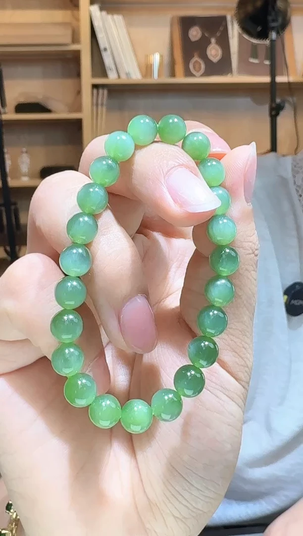 手串未镶嵌和田玉8mm俄料碧玉手串单圈多样性发一