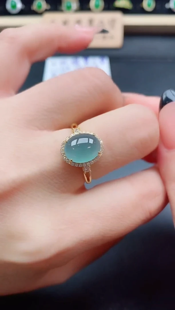 银S925镶嵌戒指翡翠1