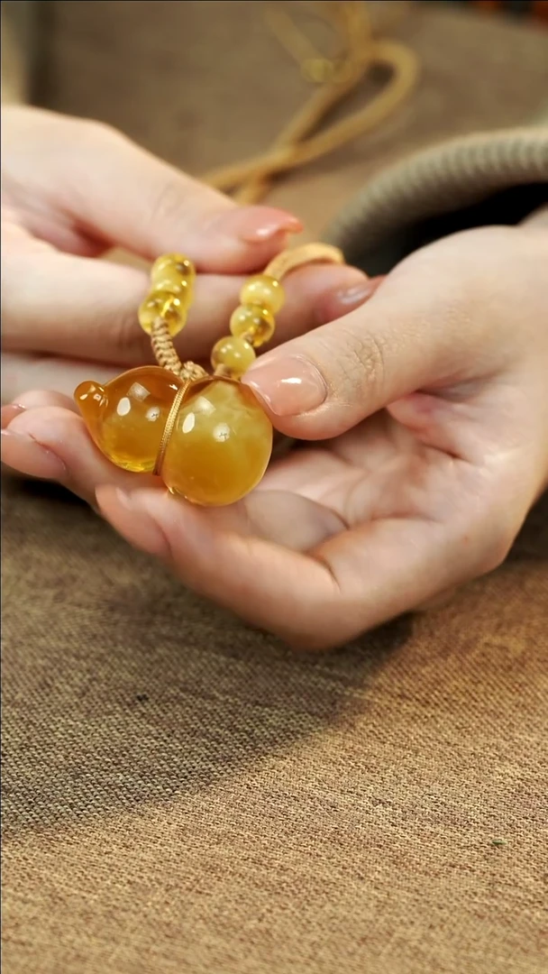 裸石琥珀未镶嵌蜜蜡葫芦手工设计款