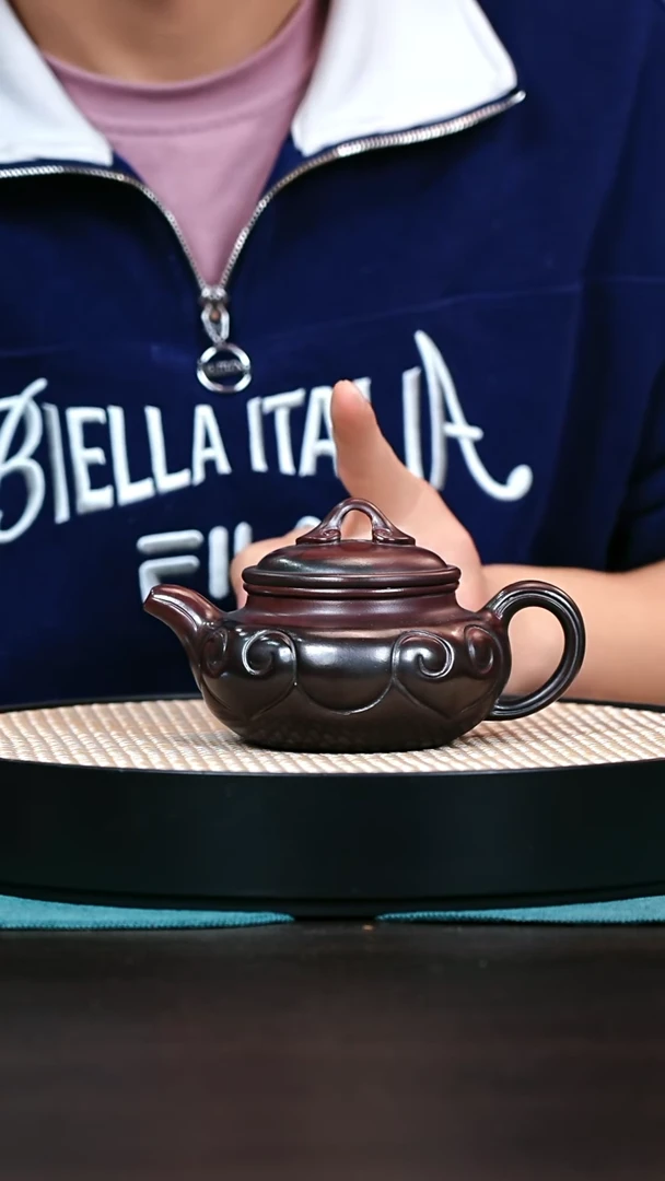 茶壶紫砂黑吉星如意仿古300cc