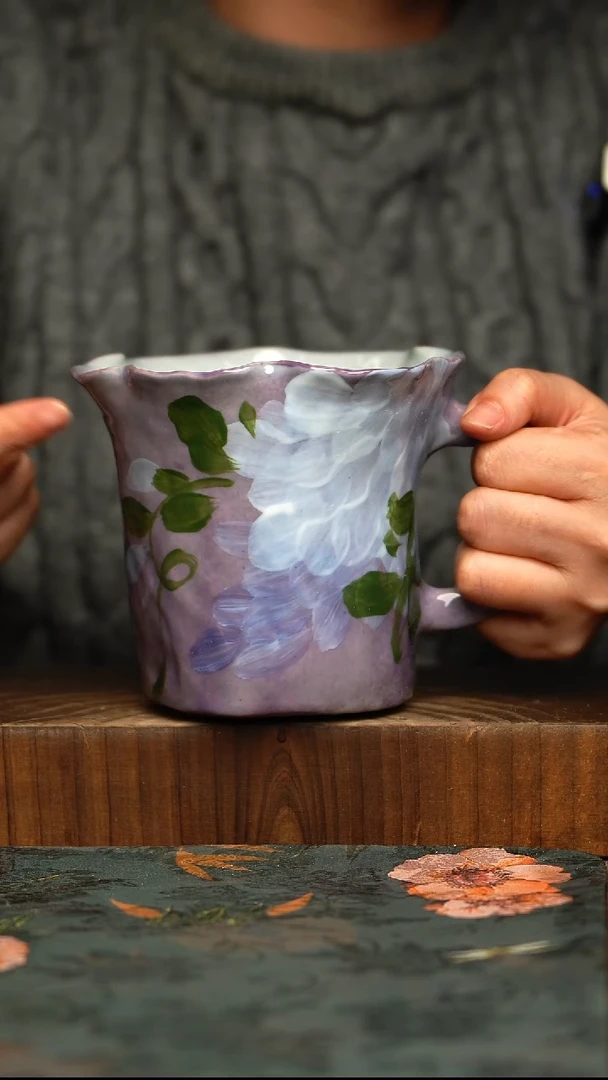 杯釉下彩手工手绘同款陶器