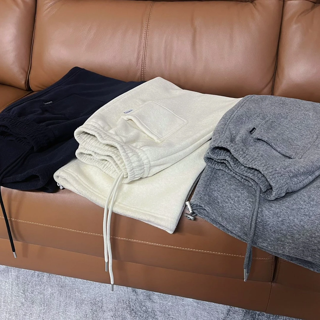 【两穿毛巾裤】显瘦百搭拖地阔腿裤加绒加厚保暖时尚-241301