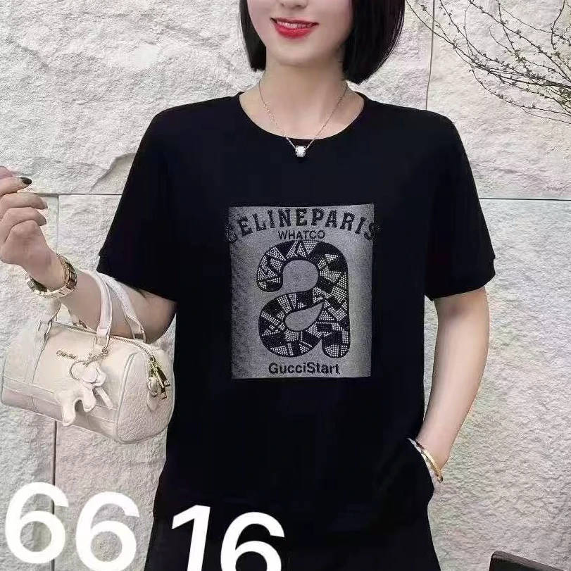 玲子家 616款 a字烫钻时尚显瘦上衣女