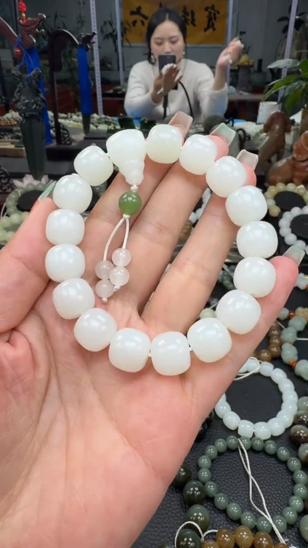 未镶嵌手串和田玉新疆且末金山白玉卡13