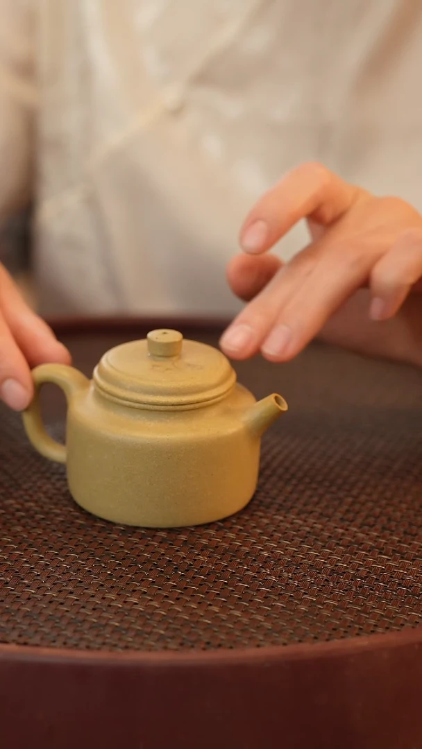 茶壶紫砂德钟 绿泥 宽口 130cc