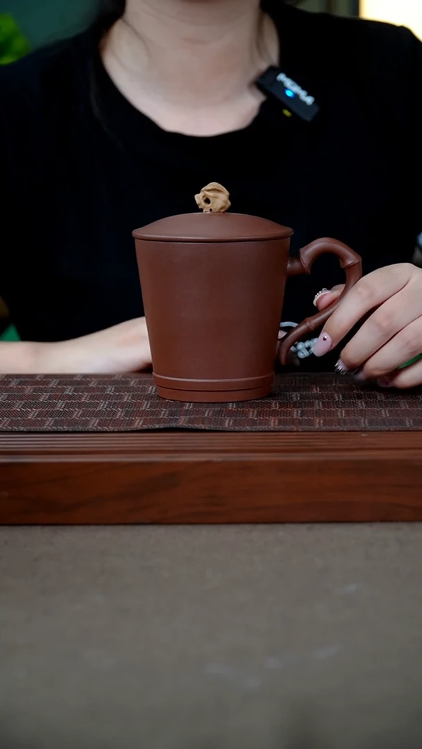 茶杯紫砂原矿底槽青紫砂杯 300cc