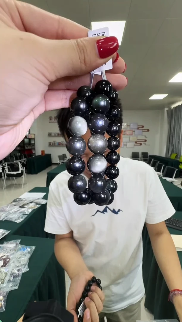 黑曜岩未镶嵌手链6830CK 约13mm多样式发一件