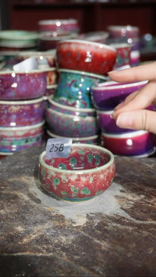 摆件陶精品窑变钧瓷茶器