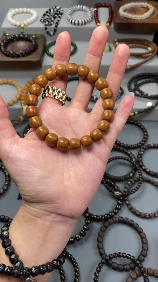 紫金鼠手串骞*带金银彩原生态单圈手串