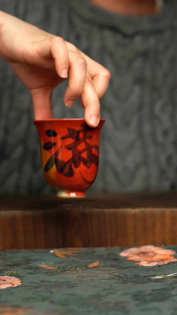 杯釉下彩手工手绘同款陶器