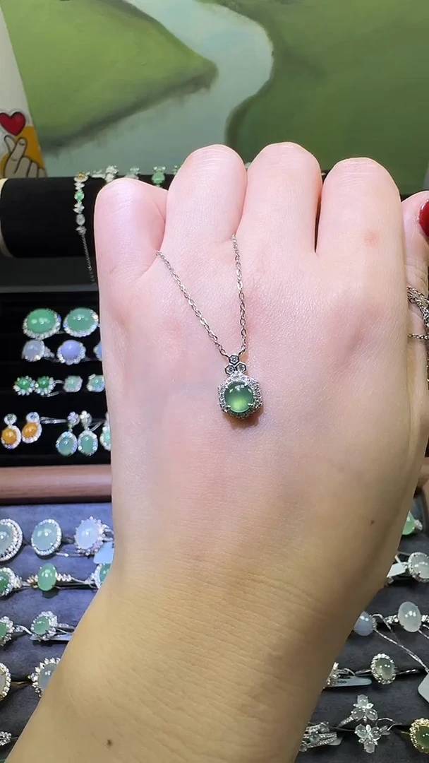银S925镶嵌戒指翡翠项链14