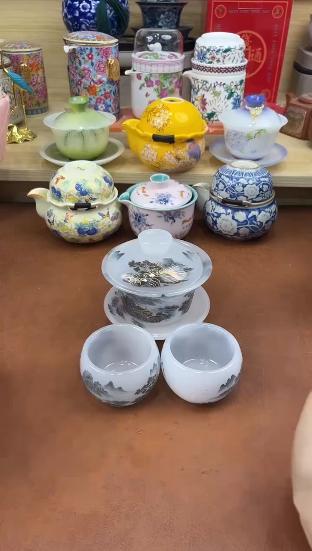 陶陶瓷茶具摆件旅行套组