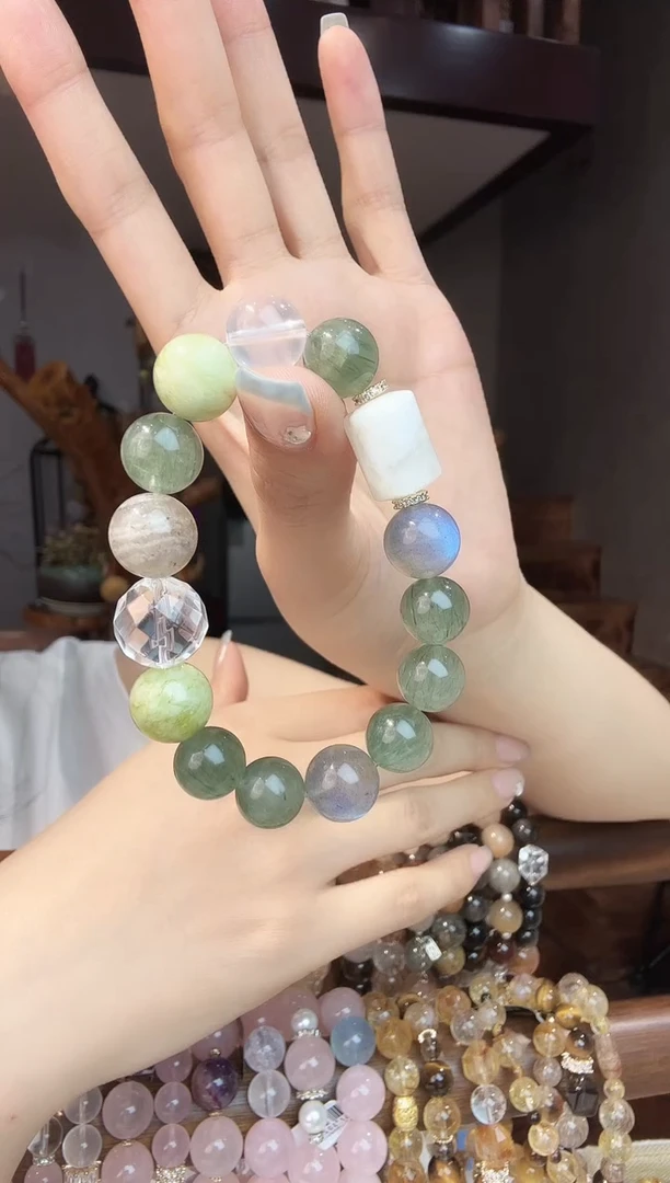 未镶嵌手链水晶绿发晶手串