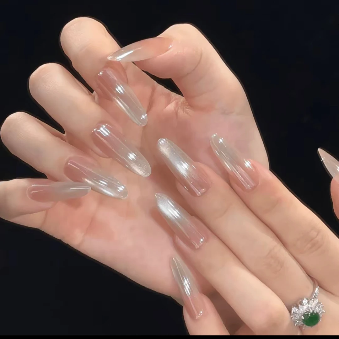 【水光猫眼】显白2025新款流行冰透极光宽猫眼美甲店美甲贴opp袋装