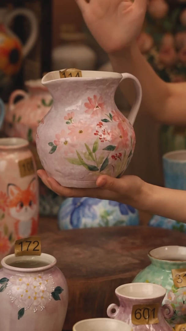 陶瓷114景德镇设计师手作花器摆件侘寂风