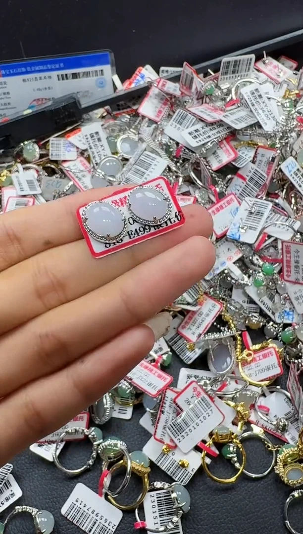 翡翠戒指银S925镶嵌戒指176