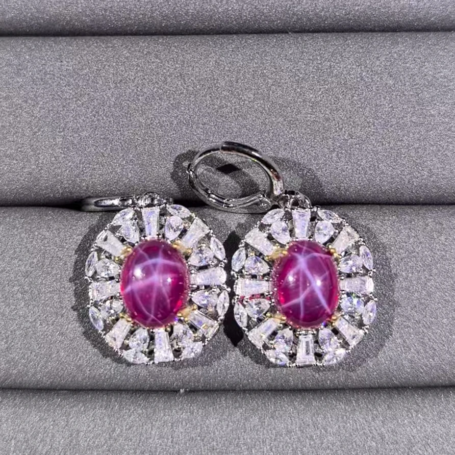 耳饰 【乾诚严选】时尚百搭红色星光耳饰-W184