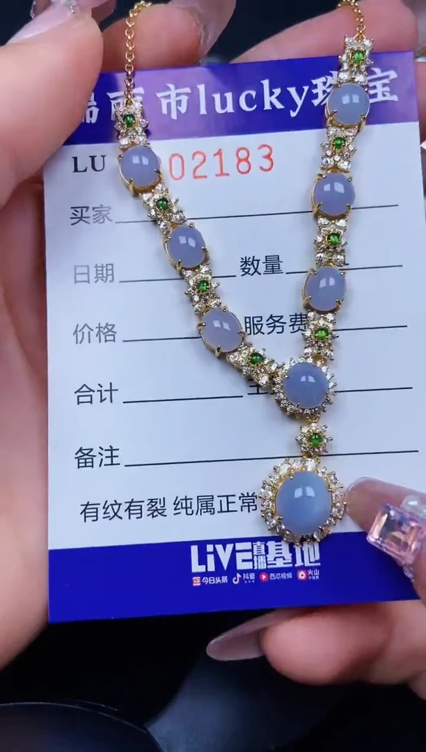 翡翠银S925镶嵌颈饰2183