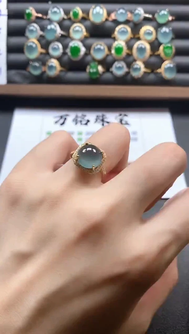 银S925镶嵌戒指翡翠51511