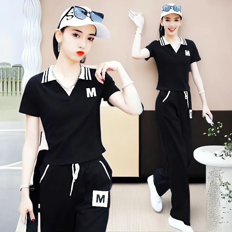 休闲运动套装女2025年夏季运动服宽松显瘦修身洋气舒适时尚两件套