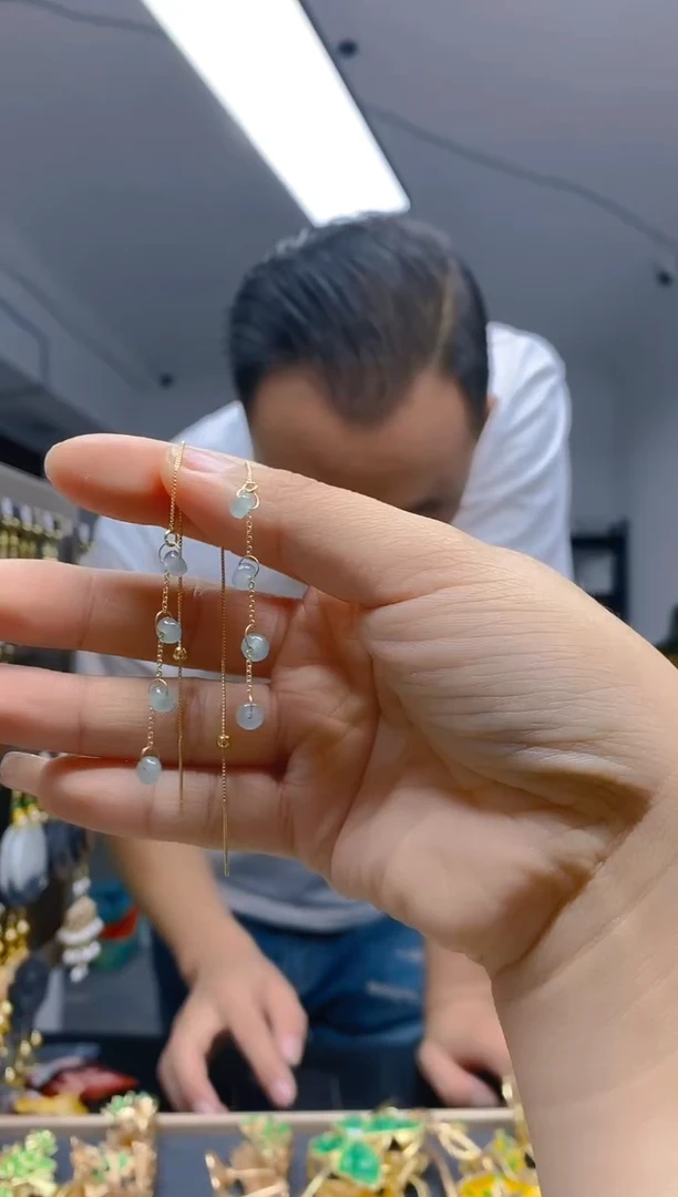 【闪购商品】翡翠耳饰合金0375翡翠耳线