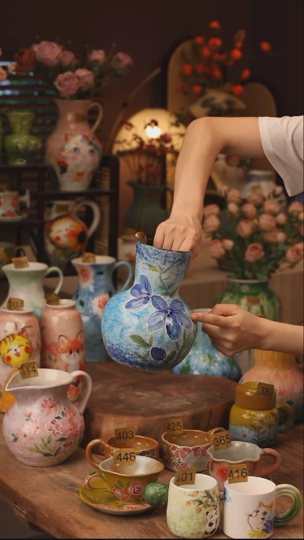 陶瓷431陶瓷花瓶摆件  口径9 高22