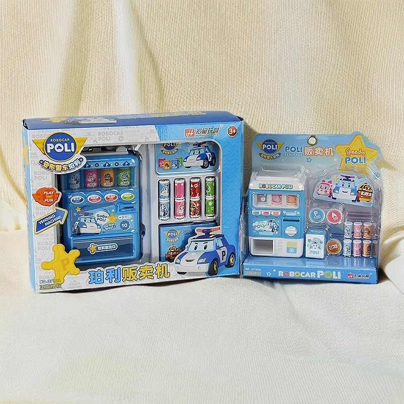 变形警车POLI珀利警车迷你贩卖机贩卖售货机过家家儿童益智玩具