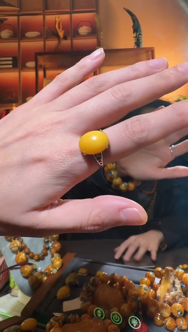 蜜蜡颈饰银S925镶嵌5452天然蜜蜡珠宝奇石