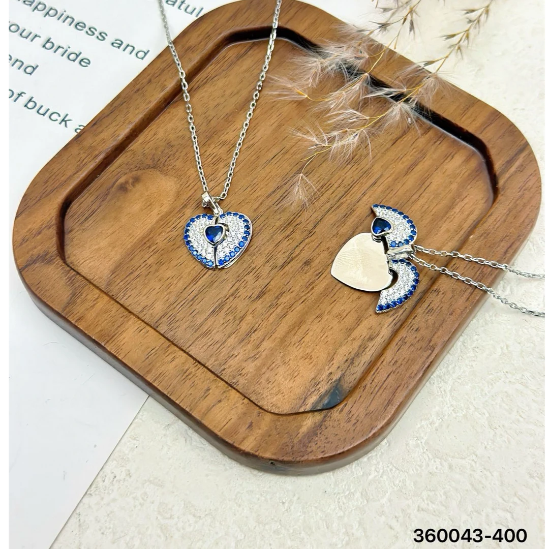 坠链均足银莫桑石 爱敏纯银首饰项链036043