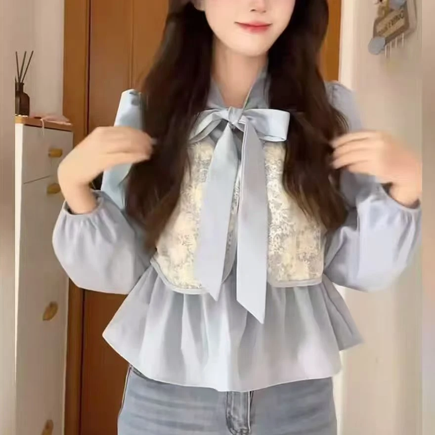 【短款上衣】长袖法式小众上衣百搭甜美气质显瘦小个子时尚洋气小衫