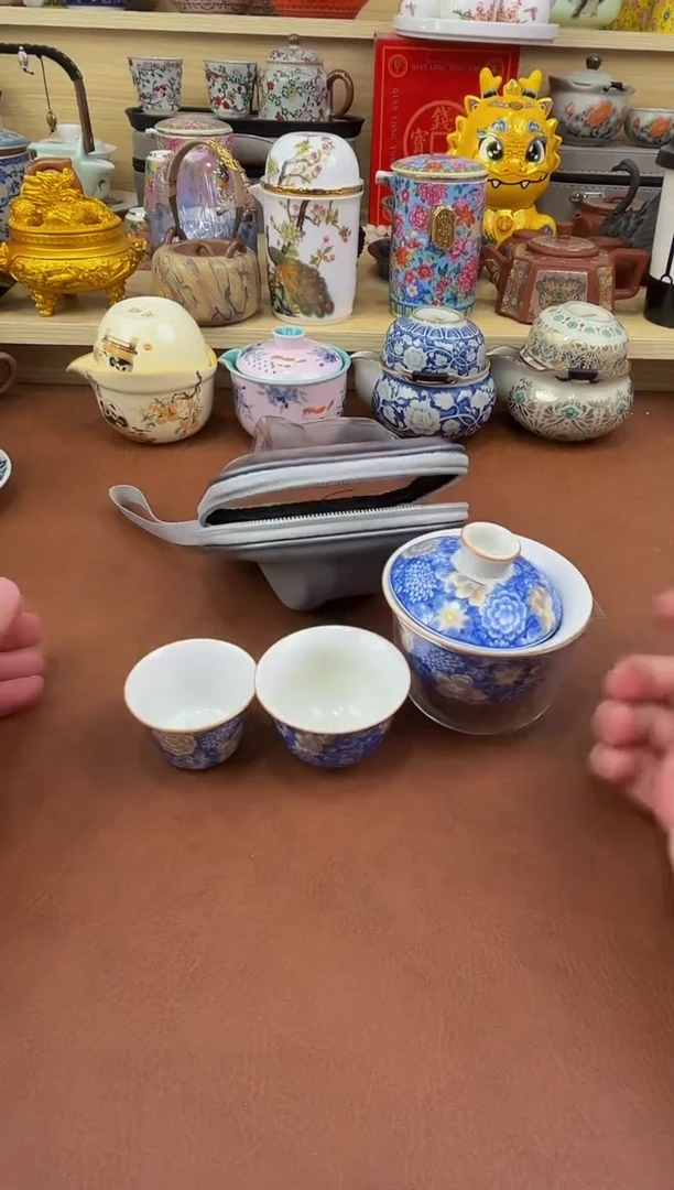 陶瓷茶具摆件旅行套组