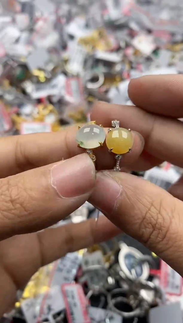 银S925镶嵌戒指翡翠131313---10