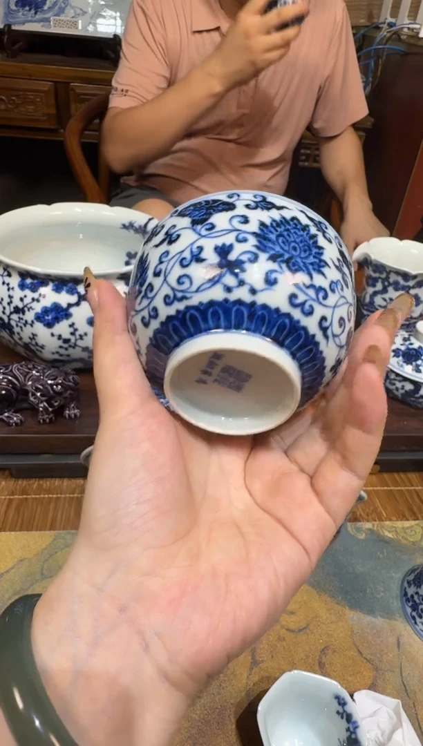 杯子愚拙造物青花金刚莲主人杯