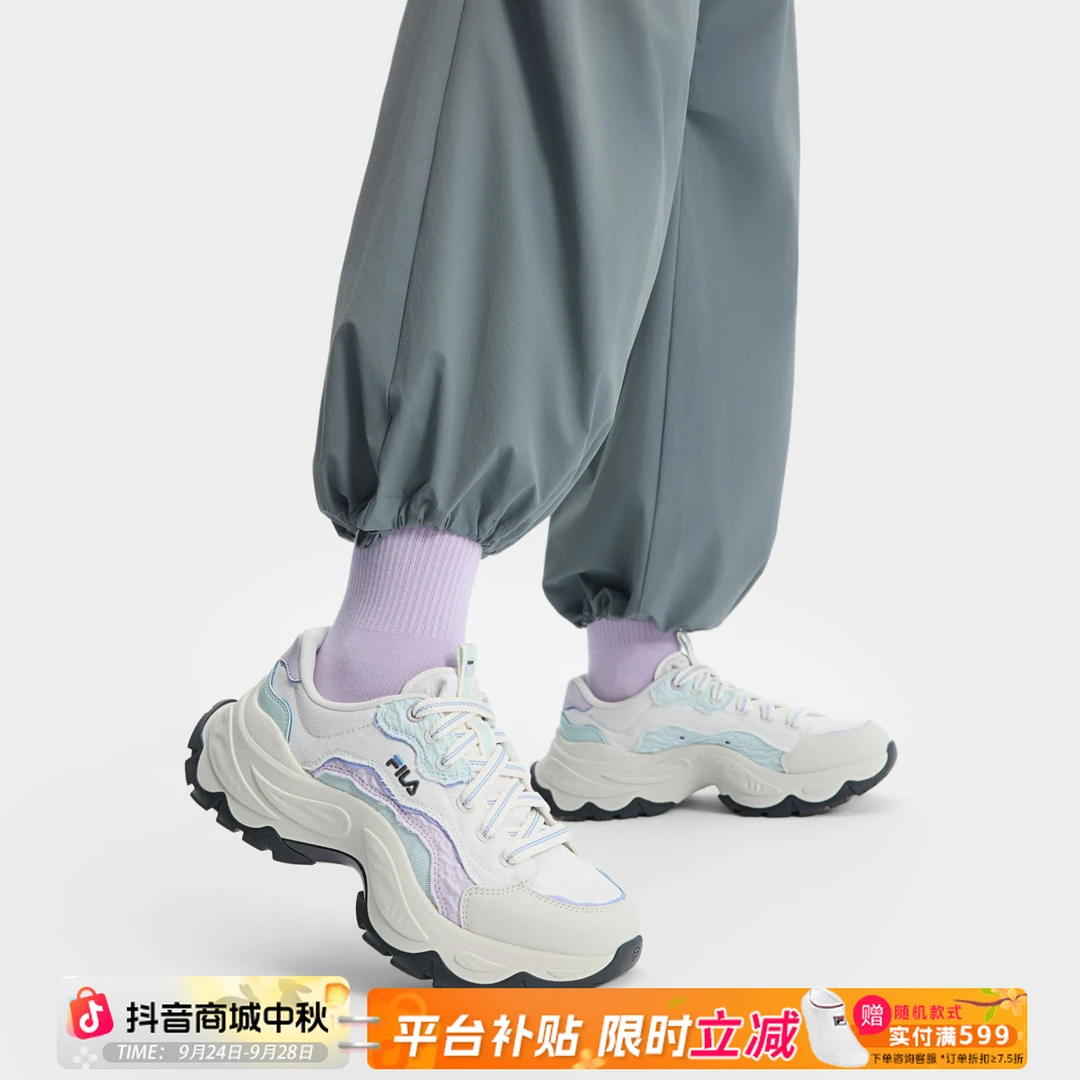 Fila/斐乐【鱼刺4】夏季新款女舒适软底摩登增高老爹鞋F12W521301F