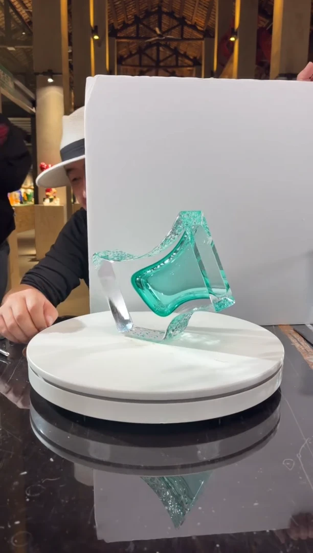 摆件CS0401031-3天青色肌理纹艺术小花器