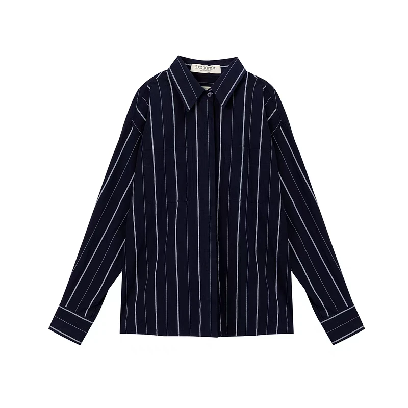 EXCEPTION/例外女装新款衬衫晨屿棉口袋设计小翻领衬衣AB24-C1F02