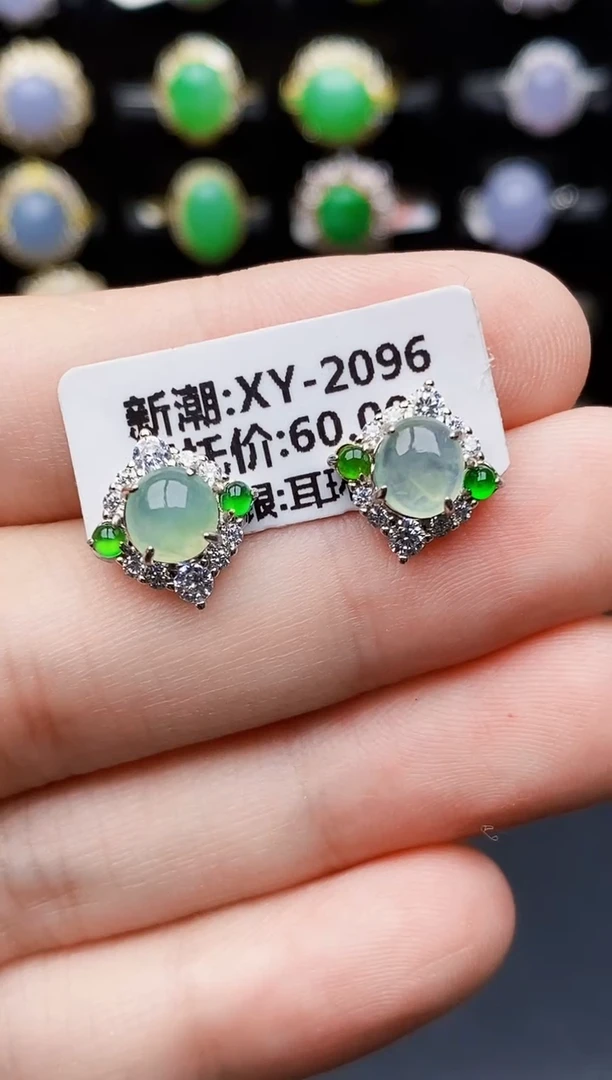银S925镶嵌戒指翡翠4051