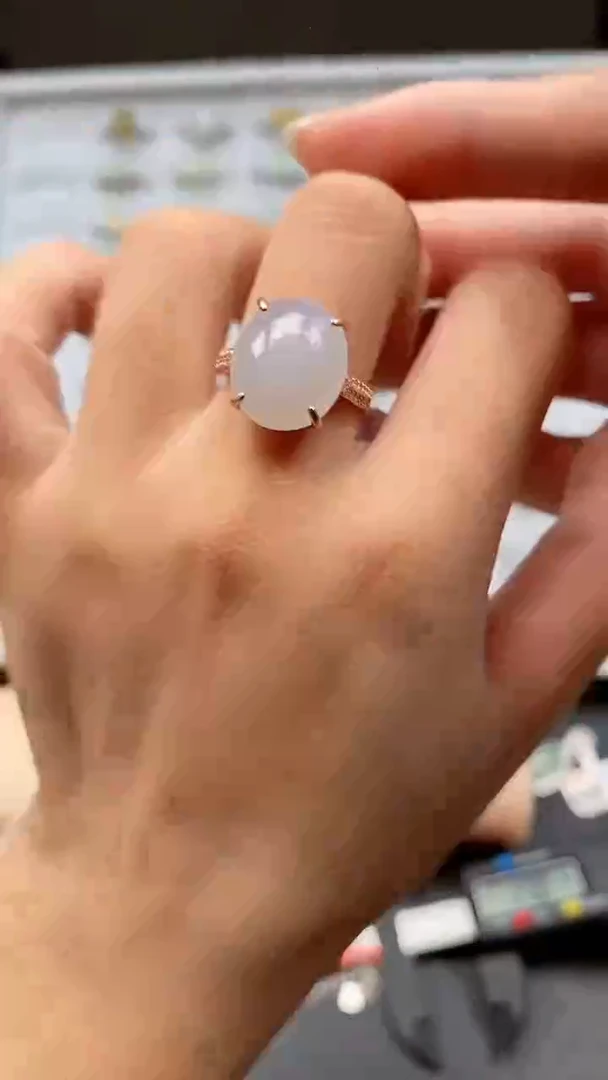 银S925镶嵌戒指翡翠戒指76