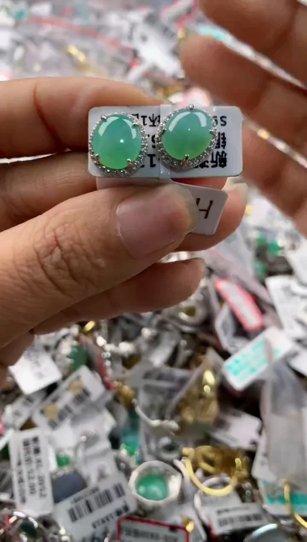 银S925镶嵌戒指翡翠555----5