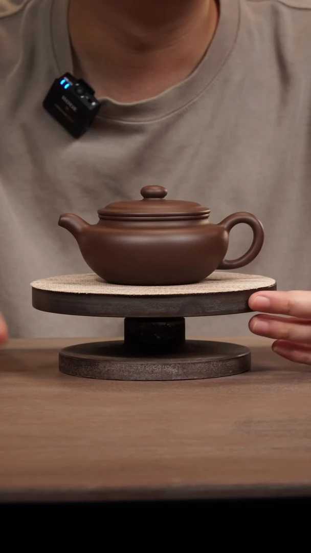 茶壶紫砂紫泥扁腹