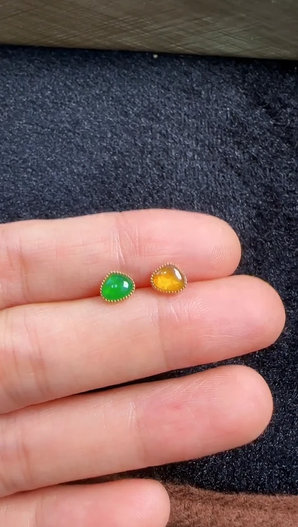 【闪购商品】翡翠耳饰18K金镶嵌00001180