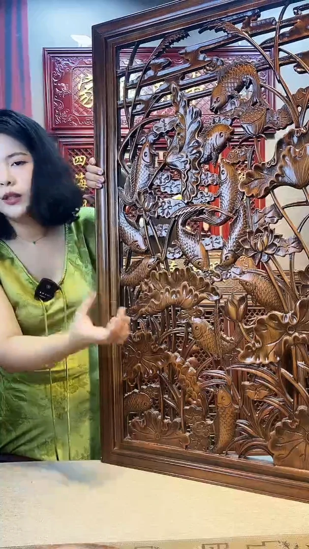 香樟木100*60十二锦鲤图