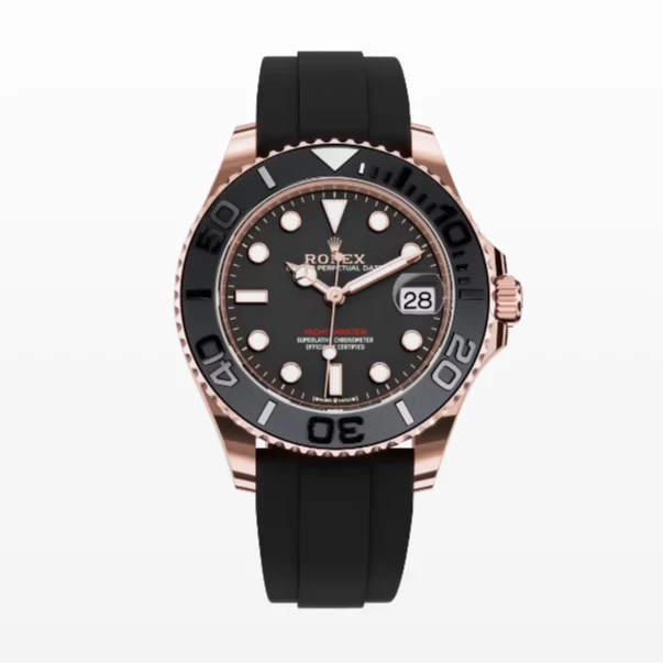 99新 Rolex/劳力士 268655玫瑰金游艇/37表径/22年全套男士腕表