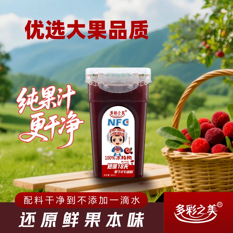 高端100%纯果汁NFC不添加一滴水鲜榨冰杨梅汁380ml