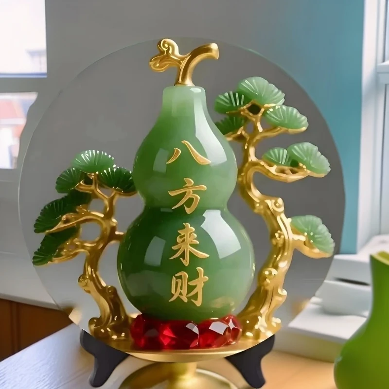 八方来财财好玉石装饰画摆件家用客厅办公室玄关居家桌面摆台