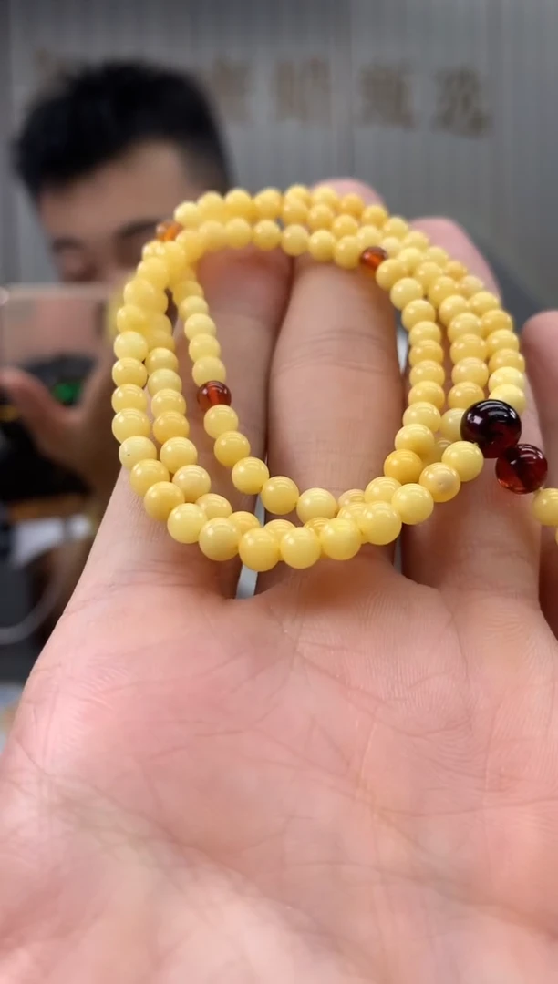 未镶嵌蜜蜡裸石手串