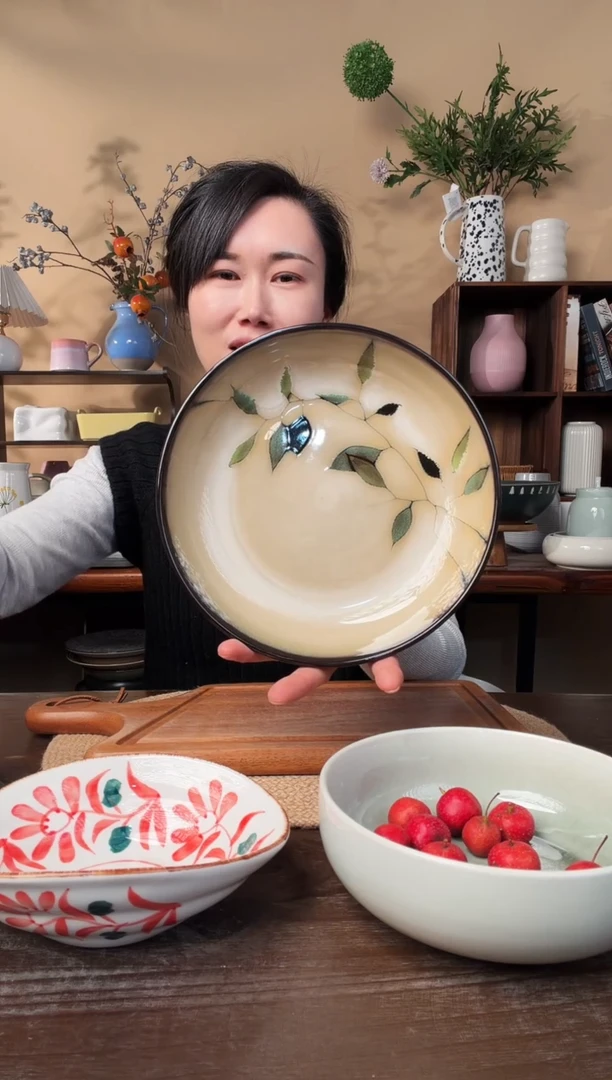 8.5英寸竹叶深盘微瑕