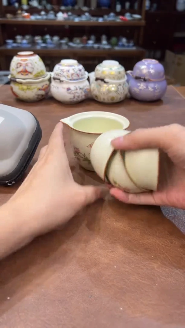 真的很便宜超好看会开片的旅行茶具