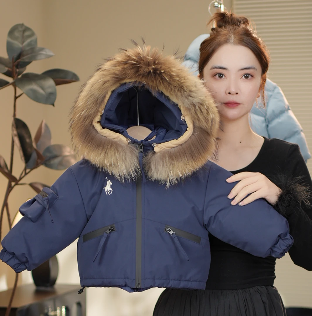 现货【藏青色1】2024新款棉服外套+羽绒内胆儿童冬季百搭潮酷58389